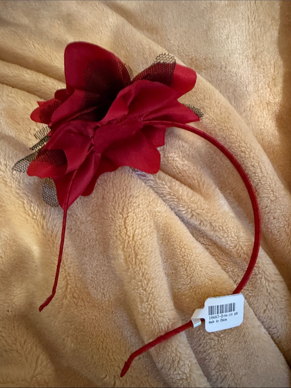 Red Floral Fascinator Headband for Women
